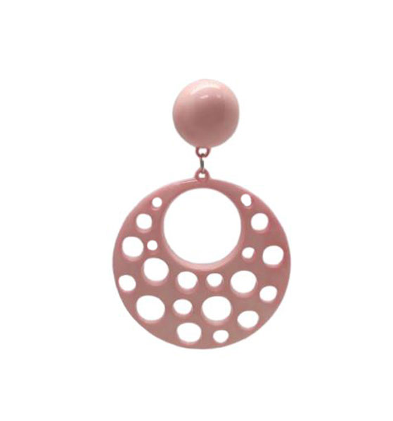 Flamenco Earrings in Plastic with Holes. Pink